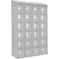 Clean Line Lockerette , 6 -tier, Bank of 4, 48" x 18" x 78", Steel, Grey, Rivet (Assembled) Oxford Builders Supplies Inc