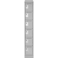 Clean Line Lockerette, 6 -tier, 12" x 18" x 82", Steel, Grey, Rivet (Assembled) Oxford Builders Supplies Inc