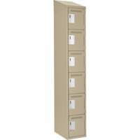 Petits casiers Clean Line, 6 niveaux, 12" x 18" x 78", Acier, Beige, Rivet (assembl&eacute;) Oxford Builders Supplies Inc