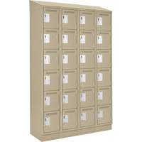 Clean Line Lockerette , 6 -tier, Bank of 4, 48" x 18" x 82", Steel, Beige, Rivet (Assembled) Oxford Builders Supplies Inc