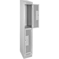 Casiers Clean Line, 2 niveaux, 12" x 12" x 82", Acier, Gris, Rivet (assembl&eacute;), Perfor&eacute; Oxford Builders Supplies Inc