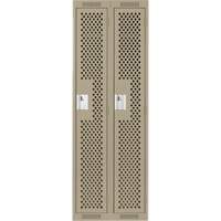 Clean Line Lockers, Bank of 2, 24" x 15" x 72", Steel, Beige, Rivet (Assembled), Perforated Oxford Builders Supplies Inc