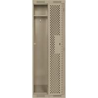 Clean Line Lockers, Bank of 2, 24" x 15" x 72", Steel, Beige, Rivet (Assembled), Perforated Oxford Builders Supplies Inc