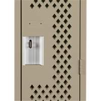 Clean Line Lockers, Bank of 3, 36" x 15" x 72", Steel, Beige, Rivet (Assembled), Perforated Oxford Builders Supplies Inc