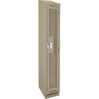 Clean Line Lockers, 12" x 18" x 82", Steel, Beige, Rivet (Assembled), Perforated Oxford Builders Supplies Inc
