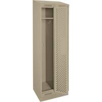 Clean Line Lockers, Bank of 2, 24" x 18" x 82", Steel, Beige, Rivet (Assembled), Perforated Oxford Builders Supplies Inc