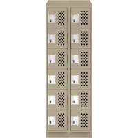 Clean-Line Perforated Lockerette, 6 -tier, Bank of 2, 15" x 72" x 12", Steel Oxford Builders Supplies Inc