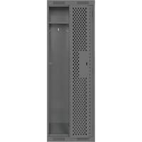 Clean Line Lockers, Bank of 2, 24" x 15" x 72", Steel, Charcoal, Rivet (Assembled), Perforated Oxford Builders Supplies Inc