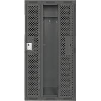 Clean Line Lockers, Bank of 3, 36" x 15" x 72", Steel, Charcoal, Rivet (Assembled), Perforated Oxford Builders Supplies Inc