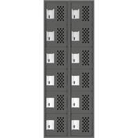 Clean-Line Perforated Lockerette, 6 -tier, Bank of 2, 15" x 72" x 12", Steel Oxford Builders Supplies Inc