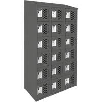 Petit casier perfor&eacute; Clean-Line, 6 niveaux, Bloc de 3, 15" x 72" x 12", Acier Oxford Builders Supplies Inc