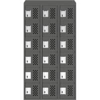 Petit casier perfor&eacute; Clean-Line, 6 niveaux, Bloc de 3, 15" x 72" x 12", Acier Oxford Builders Supplies Inc