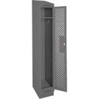 Clean Line Lockers, 12" x 18" x 82", Steel, Charcoal, Rivet (Assembled), Perforated Oxford Builders Supplies Inc