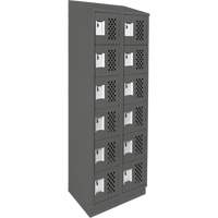 Clean-Line Perforated Lockerette, 6 -tier, Bank of 2, 15" x 72" x 12", Steel Oxford Builders Supplies Inc