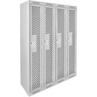 Casiers Clean Line, Bloc de 4, 48" x 15" x 72", Acier, Gris, Rivet (assembl&eacute;), Perfor&eacute; Oxford Builders Supplies Inc