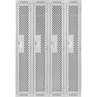 Casiers Clean Line, Bloc de 4, 48" x 15" x 72", Acier, Gris, Rivet (assembl&eacute;), Perfor&eacute; Oxford Builders Supplies Inc