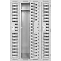 Casiers Clean Line, Bloc de 4, 48" x 15" x 72", Acier, Gris, Rivet (assembl&eacute;), Perfor&eacute; Oxford Builders Supplies Inc