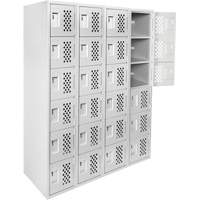 Petits casiers Clean Line, 6 niveaux, Bloc de 4, 18" x 72" x 12", Acier Oxford Builders Supplies Inc