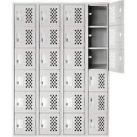 Petits casiers Clean Line, 6 niveaux, Bloc de 4, 18" x 72" x 12", Acier Oxford Builders Supplies Inc