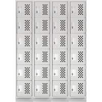 Casiers &eacute;conomiques perfor&eacute;s et assembl&eacute;s Clean Line, 6 niveaux, Bloc de 4, 18" x 72" x 12", Acier Oxford Builders Supplies Inc