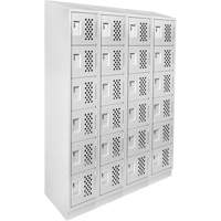 Casiers &eacute;conomiques perfor&eacute;s et assembl&eacute;s Clean Line, 6 niveaux, Bloc de 4, 18" x 72" x 12", Acier Oxford Builders Supplies Inc