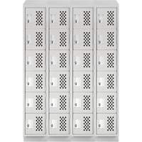 Casiers &eacute;conomiques perfor&eacute;s et assembl&eacute;s Clean Line, 6 niveaux, Bloc de 4, 18" x 72" x 12", Acier Oxford Builders Supplies Inc