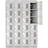 Casiers &eacute;conomiques perfor&eacute;s et assembl&eacute;s Clean Line, 6 niveaux, Bloc de 4, 18" x 72" x 12", Acier Oxford Builders Supplies Inc