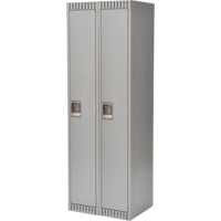 Lockers, Bank of 2, 24" x 18" x 72", Steel, Grey, Knocked Down Oxford Builders Supplies Inc
