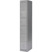 Lockers, 6 -tier, 12" x 18" x 72", Steel, Grey, Knocked Down Oxford Builders Supplies Inc