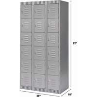 Casiers, 6 niveaux, Bloc de 3, 36" x 18" x 72", Acier, Gris, D&eacute;mont&eacute; Oxford Builders Supplies Inc