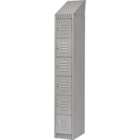 Lockers, 6 -tier, 12" x 18" x 82", Steel, Grey, Knocked Down Oxford Builders Supplies Inc
