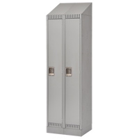Lockers, Bank of 2, 24" x 18" x 86", Steel, Grey, Knocked Down Oxford Builders Supplies Inc