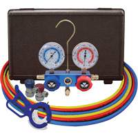 Jeu de manom&egrave;tres collecteurs pour automobile avec coupleurs manuels et robinet perce-canette lat&eacute;rale 3 en 1 Oxford Builders Supplies Inc