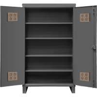 Armoire ext&eacute;rieure robuste, Acier, 4 Tablettes, 78" h x 48" la x 24" P, Gris Oxford Builders Supplies Inc