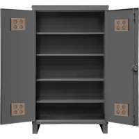 Armoire ext&eacute;rieure robuste, Acier, 4 Tablettes, 78" h x 60" la x 24" P, Gris Oxford Builders Supplies Inc