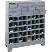 Unit&eacute; de stockage modulaire pour petites pi&egrave;ces, Acier, 18 tiroirs, 33-3/4" x 12-1/4" x 40-1/2", Gris Oxford Builders Supplies Inc