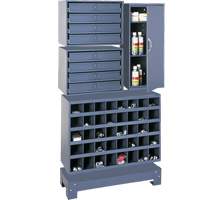 Unit&eacute; de stockage modulaire pour petites pi&egrave;ces, Acier, 8 tiroirs, 33-3/4" x 12-1/4" x 59-5/8", Gris Oxford Builders Supplies Inc