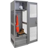 Casier pour &eacute;quipement avec porte, Acier, 24" la x 24" p x 72" h, Gris Oxford Builders Supplies Inc