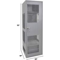 Gear Locker with Door, Steel, 24" W x 18" D x 72" H, Grey Oxford Builders Supplies Inc