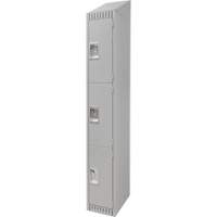 Lockers, 3 -tier, 12" x 18" x 82", Steel, Grey, Knocked Down Oxford Builders Supplies Inc