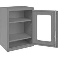 Wall-Mountable Storage Cabinet with Clearview Doors, 26-15/16" H x 18-1/8" W x 13-11/16" D, 2 Shelves, Steel, Grey Oxford Builders Supplies Inc
