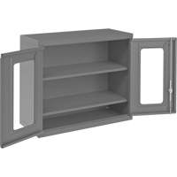 Wall-Mountable Storage Cabinet with Clearview Doors, 26-15/16" H x 29-7/8" W x 13-11/16" D, 2 Shelves, Steel, Grey Oxford Builders Supplies Inc