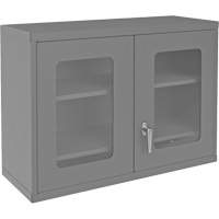 Wall-Mountable Storage Cabinet with Clearview Doors, 26-15/16" H x 35-7/8" W x 13-11/16" D, 2 Shelves, Steel, Grey Oxford Builders Supplies Inc