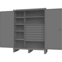 Wardrobe Cabinet with Standard Recessed Doors, Steel, 60" W x 24" D x 78" H, Grey Oxford Builders Supplies Inc