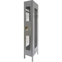 Vented Lockers, 12" x 18" x 78", Steel, Grey, Knocked Down, Perforated Oxford Builders Supplies Inc
