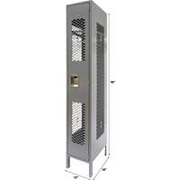 Vented Lockers, 12" x 18" x 78", Steel, Grey, Knocked Down, Perforated Oxford Builders Supplies Inc