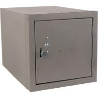Stackable Cube Locker, 12" x 18" x 12", Steel, Grey, Knocked Down Oxford Builders Supplies Inc