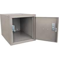 Stackable Cube Locker, 12" x 18" x 12", Steel, Grey, Knocked Down Oxford Builders Supplies Inc