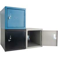 Stackable Cube Locker, 12" x 18" x 12", Steel, Grey, Knocked Down Oxford Builders Supplies Inc