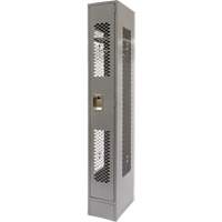 Vented Lockers, 12" x 18" x 78", Steel, Grey, Knocked Down, Perforated Oxford Builders Supplies Inc
